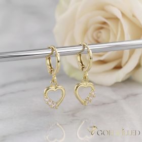 Goldfilled Antialergijske naušnice srce 25mm 14K boja	