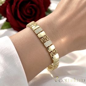  Antialergijska pozlaćena narukvica "Goldfilled", dužina 17 cm i širina 9mm, boja 14K