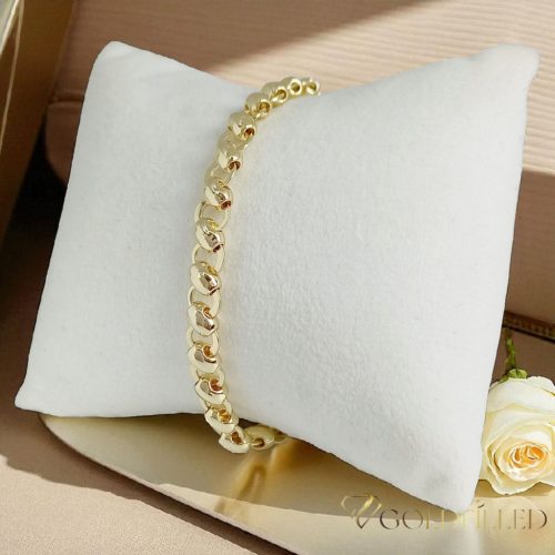 Antialergijska pozlaćena narukvica "Goldfilled", dužina 19 cm i širina 7 mm, boja 14K