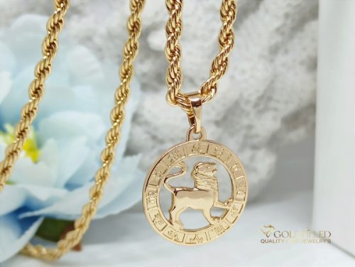 Antialergijska ogrlica Goldfilled 55cm / 3mm + privjesak lav 18K boja
