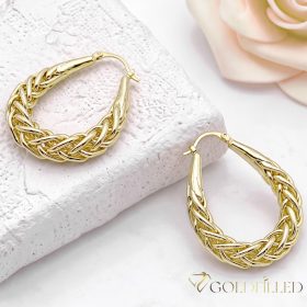 Goldfilled Antialergijske okrugle naušnice 50mm 14K boja	