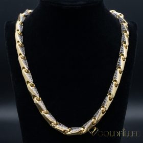   Goldfilled Antialergijski Luksuzni Barakka Ogrlica 70cm Dugačka i 11mm Široka (145g ! ) Boja 14K Multikolor