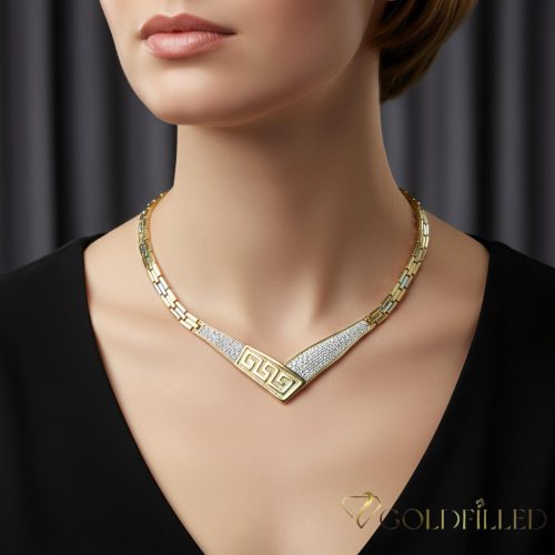 Ekskluzivna antialergijska ogrlica „Goldfilled” 45cm/6-16mm, 14K višebojna