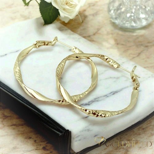 Goldfilled Antialergijske okrugle naušnice 40mm 14K boja	