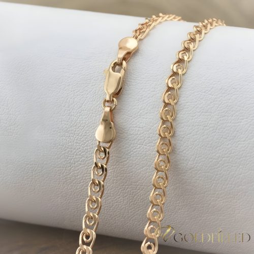 Antialergijska pozlaćena ogrlica „Goldfilled“, duljina 50 cm i debljina 4 mm, boja 18K