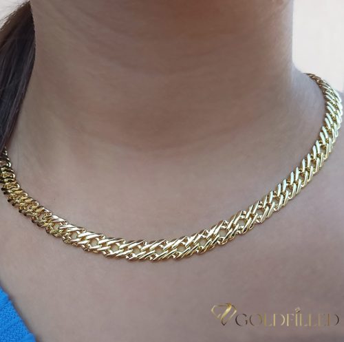 Goldfilled Antialergijski Luksuzni Ogrlica 50cm Dugačka i 7mm Široka Boja 14K