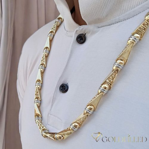 Goldfilled Antialergijski Luksuzni Barakka Ogrlica 70cm Dugačka i 11mm Široka (130g) Boja 14K Multikolor