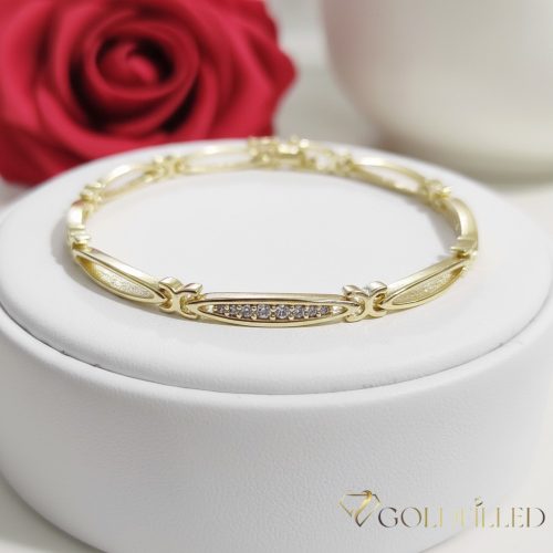 Antialergijska pozlaćena narukvica "Goldfilled", dužina 19 cm i širina 4 mm, boja 14K