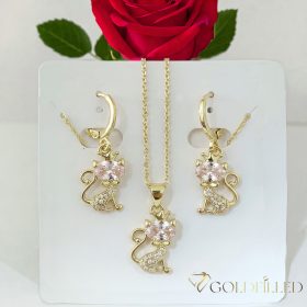   Antialergijska ogrlica „Goldfilled” 45cm/1mm + privjesak + naušnice 14K Boja