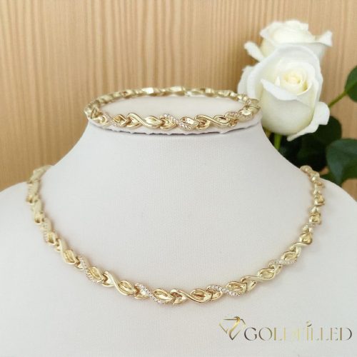 Antialergijska ogrlica „Goldfilled” 50 cm/5,5mm + narukvica 19cm boja 14K