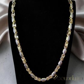   Goldfilled Antialergijski Luksuzni Barakka Ogrlica 60cm Dugačka i 8-9mm Široka (90g ! ) Boja 14K Multikolor