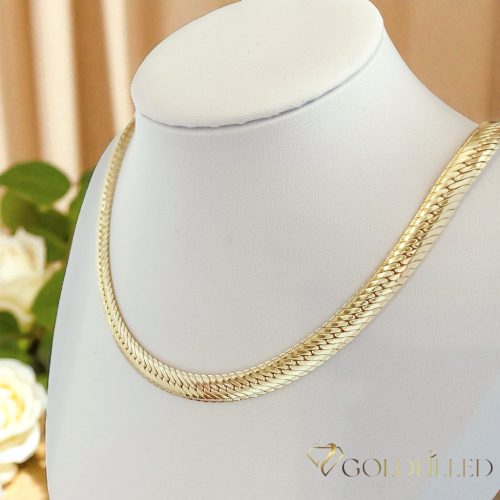 Goldfilled Antialergijski Luksuzni Ogrlica 50cm Dugačka i 7mm Široka Boja 14K