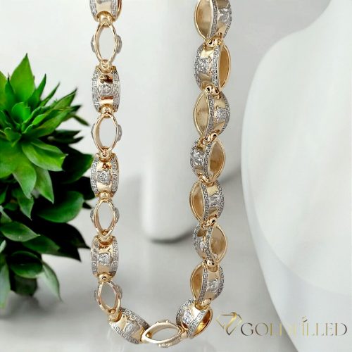 Goldfilled Antialergijski Luksuzni Barakka Ogrlica 60cm Dugačka i 11mm Široka (120g) Boja 14K Multikolor