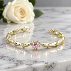   Antialergijska pozlaćena narukvica "Goldfilled", dužina 19,5 cm/6-12mm, boja 14K