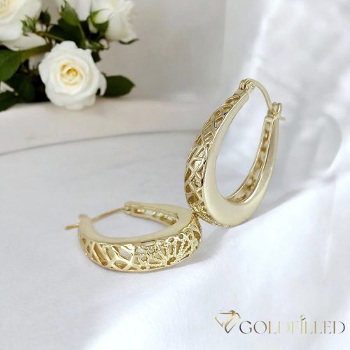 Goldfilled Antialergijske uvijene okrugle naušnice 35mm 14K boja	