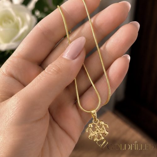Antialergijska ogrlica Goldfilled 45cm / 1mm + privjesak blizanci 14K boja