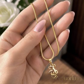   Antialergijska ogrlica Goldfilled 45cm / 1mm + privjesak Ovan  14K boja