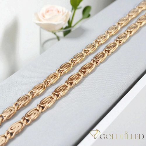 Antialergijska pozlaćena ogrlica „Goldfilled“, duljina 45 cm i debljina 4 mm, boja 18K