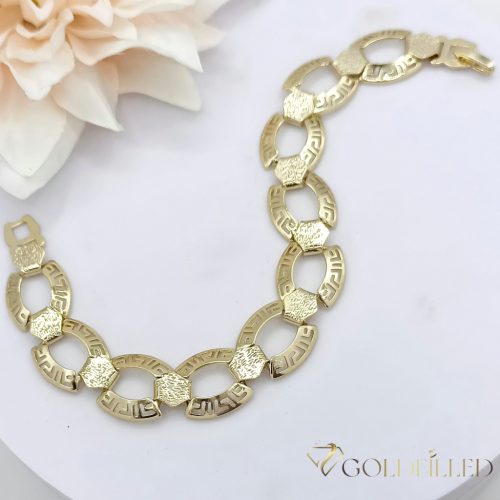 Antialergijska pozlaćena narukvica "Goldfilled", dužina 17,5 cm i širina 14 mm, boja 14K