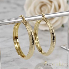 Goldfilled Antialergijske okrugle naušnice 50mm 14K boja	