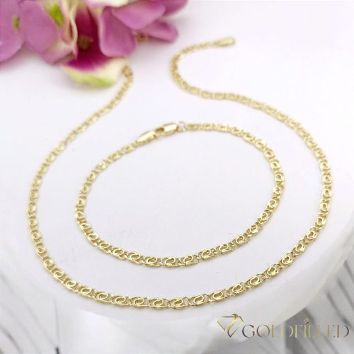 Antialergijska ogrlica „Goldfilled” 50cm/3,2mm + narukvica 19cm, boja 14K