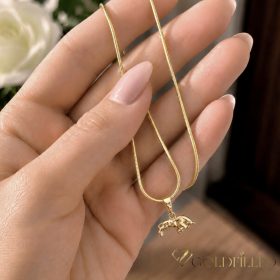   Antialergijska ogrlica Goldfilled 45cm / 1mm + privjesak bik 14K boja