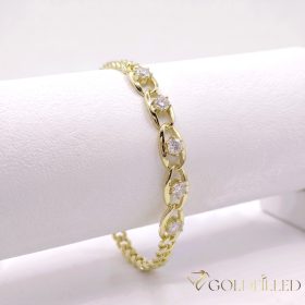   Antialergijska pozlaćena narukvica "Goldfilled", dužina 17 cm i širina 7mm, boja 14K