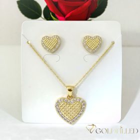   Antialergijska ogrlica „Goldfilled” 45cm/1mm + privjesak + naušnice 14K Boja
