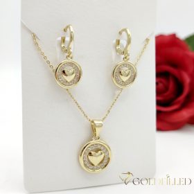   Antialergijska ogrlica „Goldfilled” 45cm/1mm + privjesak + naušnice 14K Boja