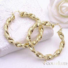 Goldfilled Antialergijske okrugle naušnice 60mm 14K boja	
