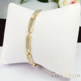   Antialergijska pozlaćena narukvica "Goldfilled", dužina 17 cm i širina 5,5 mm, boja 14K