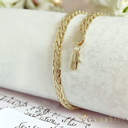 Antialergijska pozlaćena narukvica "Goldfilled", dužina 19 cm i širina 5,5 mm, boja 14K