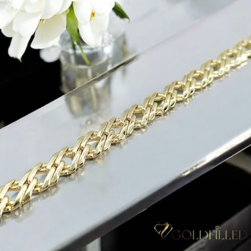 Antialergijska pozlaćena narukvica "Goldfilled", dužina 19 cm i širina 8 mm, boja 14K