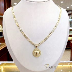   Antialergijska ogrlica „Goldfilled” 50cm/4mm + privjesak, boja 14K/Multicolor