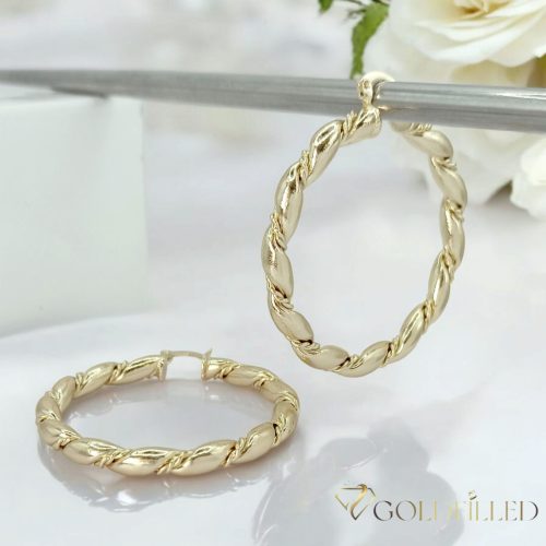 Goldfilled Antialergijske okrugle naušnice 50mm 14K boja	