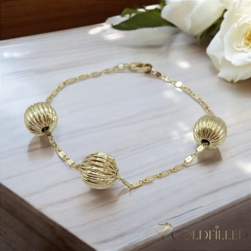 Antialergijska pozlaćena narukvica "Goldfilled", dužina 18 cm i širina 2-8 mm, boja 14K