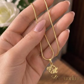   Antialergijska ogrlica Goldfilled 45cm / 1mm + privjesak ribe 14K boja