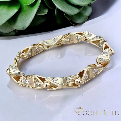 Antialergijska narukvica „Goldfilled” 22cm /11mm, višebojna