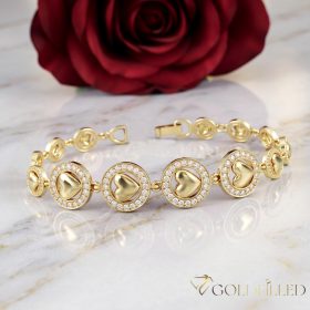   Antialergijska pozlaćena narukvica "Goldfilled", dužina 17 cm i širina 8-12mm, boja 14K