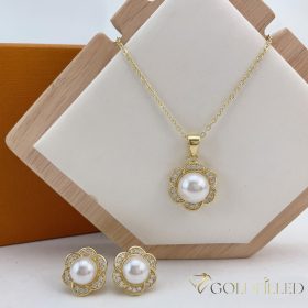   Antialergijska ogrlica „Goldfilled” 45cm/1mm + privjesak + naušnice 14K Boja