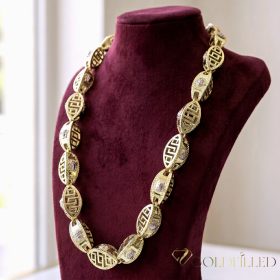   Goldfilled Antialergijski Luksuzni Barakka Ogrlica 70cm Dugačka i 16mm Široka (230g) Boja 14K Multikolor