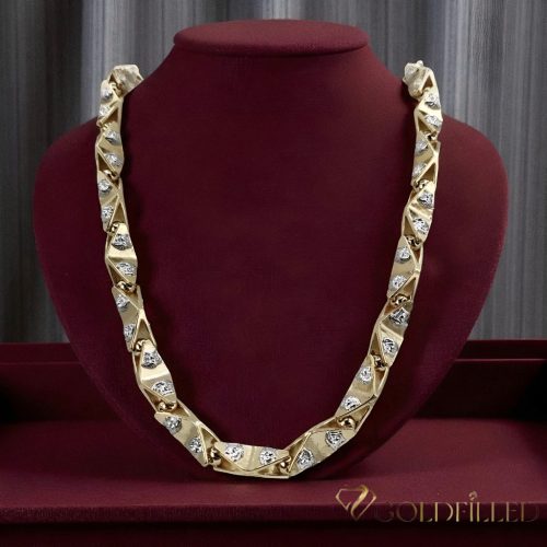 Goldfilled Antialergijski Luksuzni Barakka Ogrlica 60cm Dugačka i 11mm Široka (145g ! ) Boja 14K Multikolor