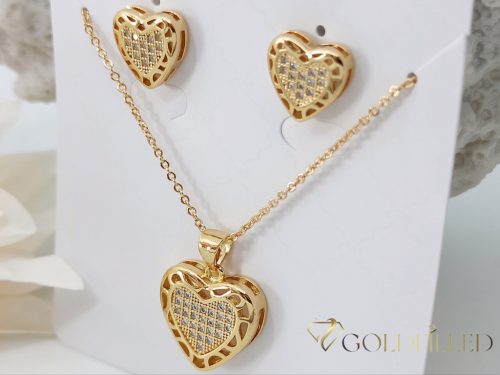 Antialergijska ogrlica „Goldfilled” 45cm/1mm + privjesak + naušnice