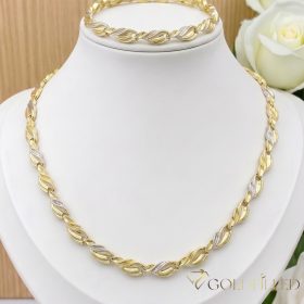   Antialergijska ogrlica „Goldfilled” 50 cm/7mm + narukvica 17cm boja 14K Multicolor 