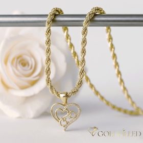   Antialergijska ogrlica „Goldfilled” 55cm/3mm + privjesak, boja 14K