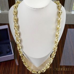   Ekskluzivna antialergijska pozlaćena ogrlica "Goldfilled", dužine 70 cm i debljine 10 mm, boja 14K (115 gramm)