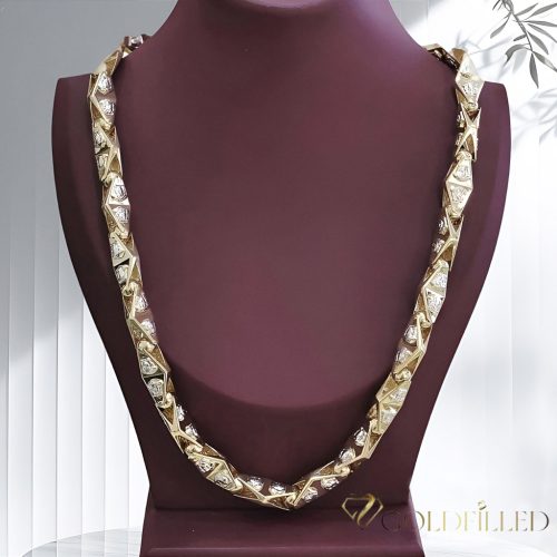 Goldfilled Antialergijski Luksuzni Barakka Ogrlica 60cm Dugačka i 11mm Široka (145g ! ) Boja 14K Multikolor
