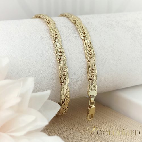 Goldfilled Antialergijski Luksuzni Ogrlica 50cm Dugačka i 6mm Široka Boja 14K