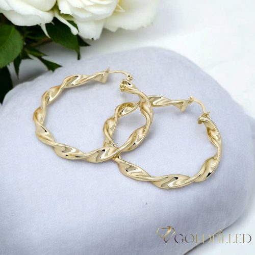 Goldfilled Antialergijske uvrnute naušnice 50mm 14K boja	
