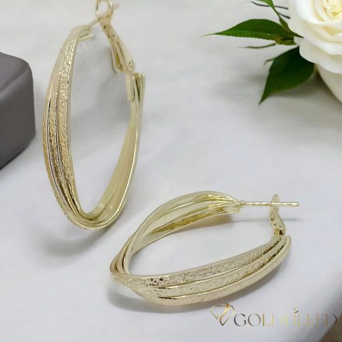 Goldfilled Antialergijske okrugle naušnice 40mm 14K boja	